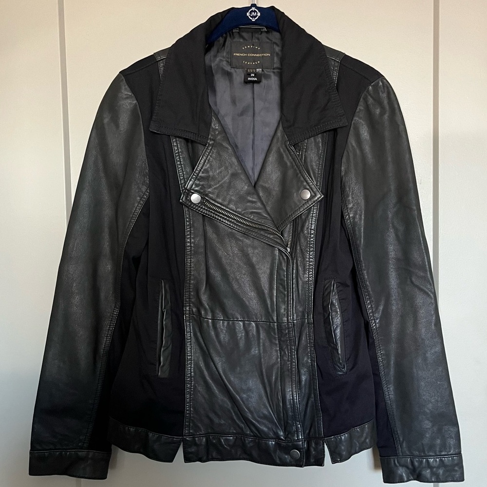 French Connection- Leather Moto Jacket